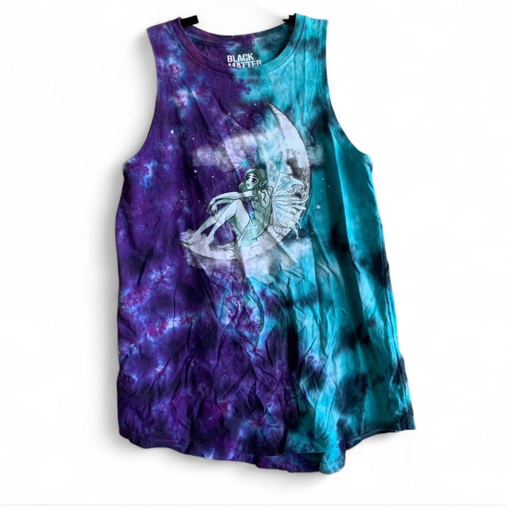 Black Matter Purple and Blue Tie-Dye Fairy Tank! Size Small!